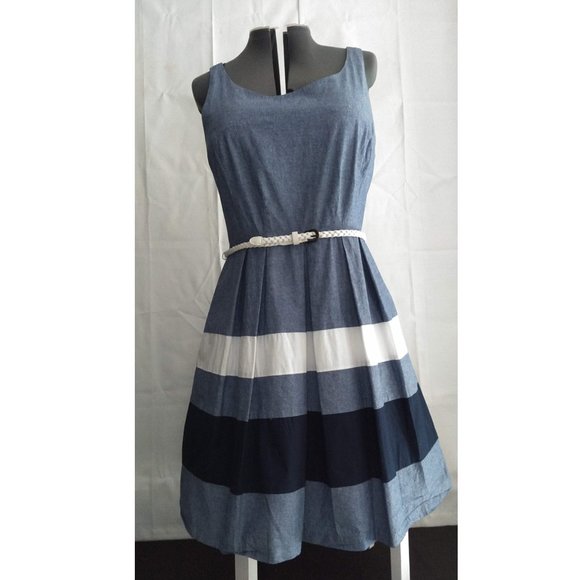 NWOT Fit & Flare, Keyhole Back, Color Blocking Dress - Corey P. (US 16) ❧ - Picture 2 of 5